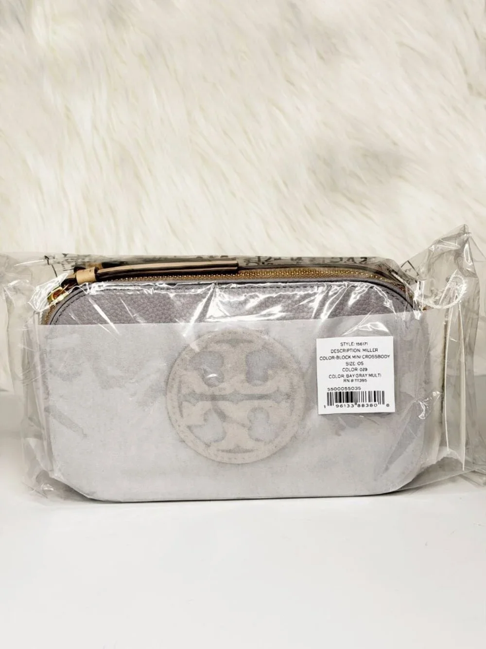 Tory Burch Mini Miller Colorblock Leather Crossbody Bag - Bay Gray Multi